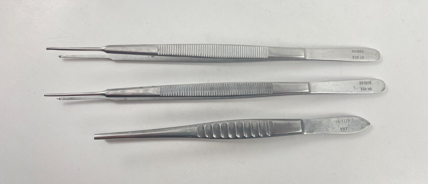 LOT OF 3 Pillling Tissue Forceps: 351905 Gerald, 181129 Thumb + 30 DAY WARRANTY!