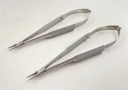 LOT OF 2 Pilling P25058 Barraquer Needle Holder Extra Delicate Straight w/o Lock