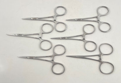 LOT OF 6 V. Mueller OP7550 Hartman Mosquito Forceps, Straight, Delicate Jaws, 4"