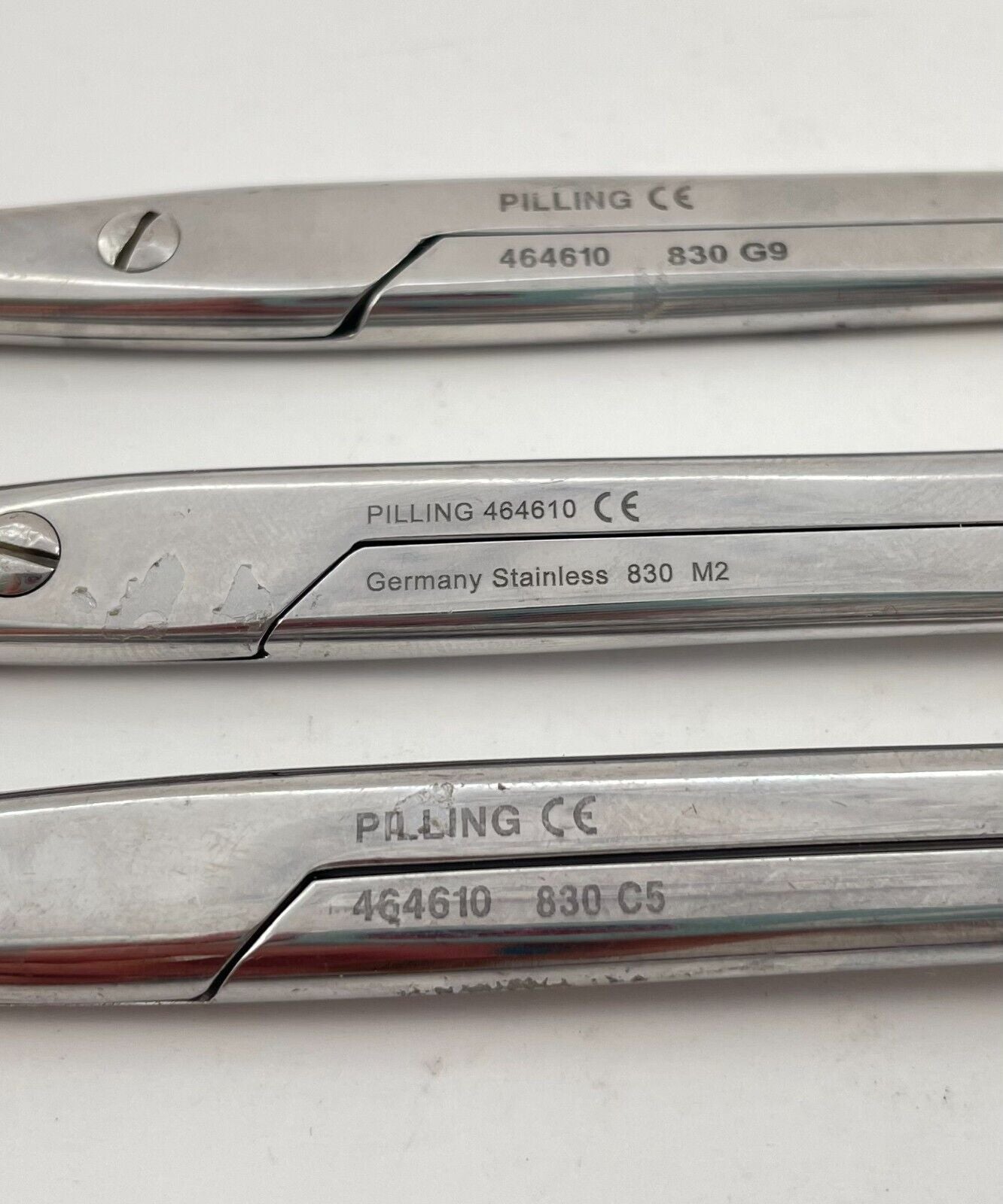 LOT OF 3 Pilling/Weck 464610 Mayo Dissecting Scissors, Straight, 6.5"