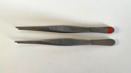 LOT OF 2 Dressing Forceps: V. Mueller SU-2303 & Misdom-Frank 6" - 30 DAY WARRNTY