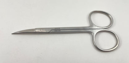 LOT OF 5 Ophthalmic Surgical Scissors, Curved: V. Mueller, Pilling, Argent, API