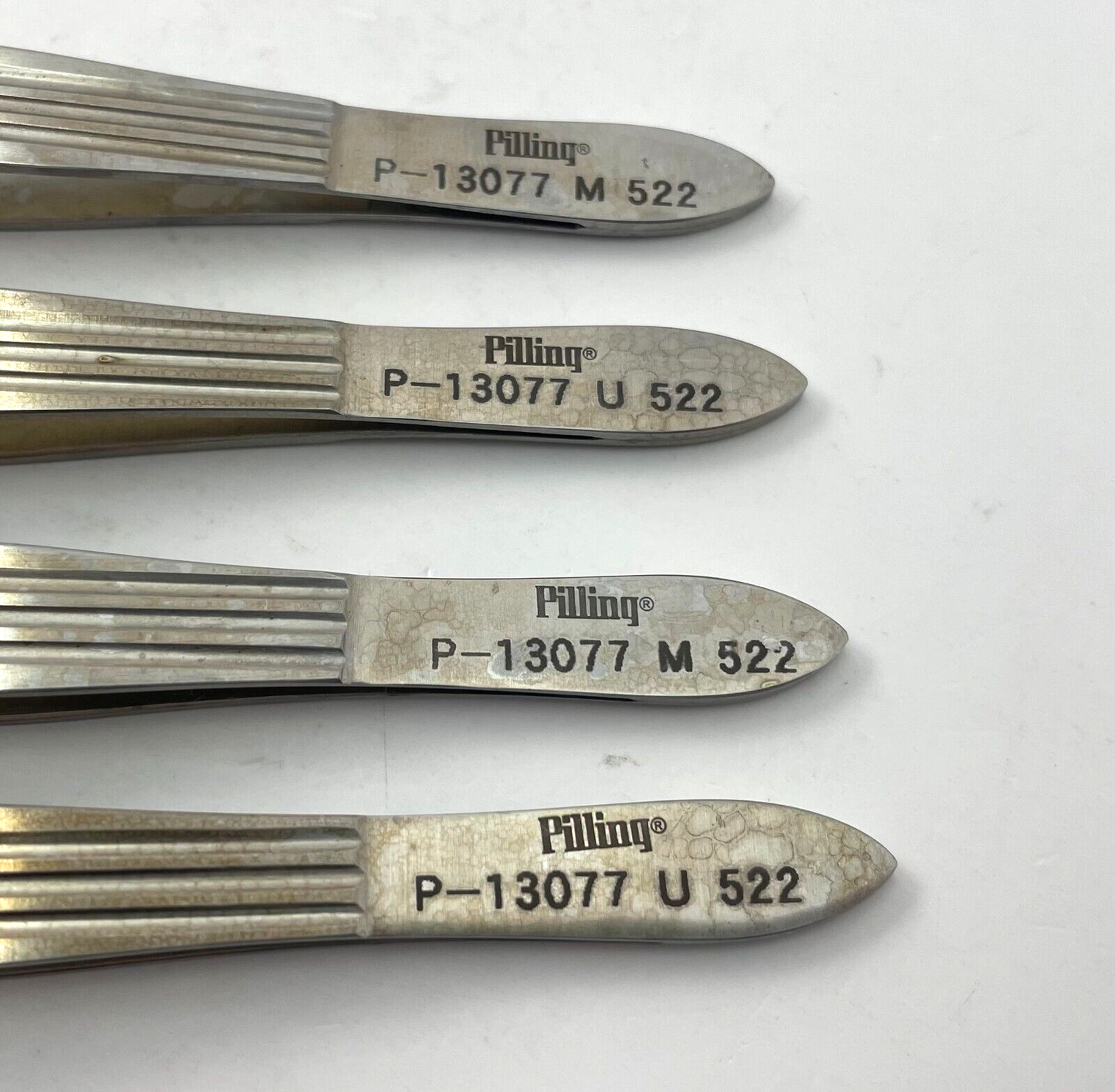 LOT OF 4 Pilling P13077 MCINDOE Dressing Forceps, Serrated Tips, 6"