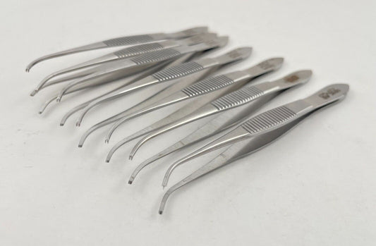 LOT OF 7 V. Mueller OP3450 Iris Forceps, Curved, 3¾" + 30 DAY WARRANTY!