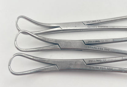 LOT OF 5 Backhaus Towel Forceps: Pilling 12-1600 (3) & 454305, Vantage, 5.25"