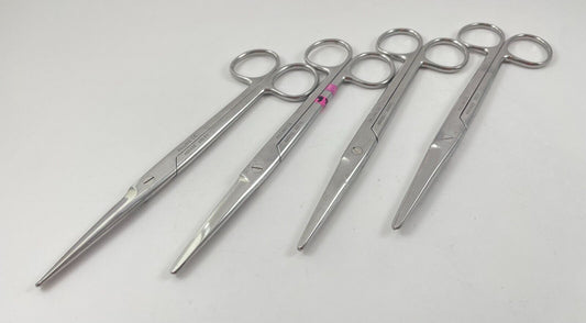 LOT OF 4 Pilling 460420 Mayo Scissors, Straight, 6 3/4" + 30 DAY WARRANTY!