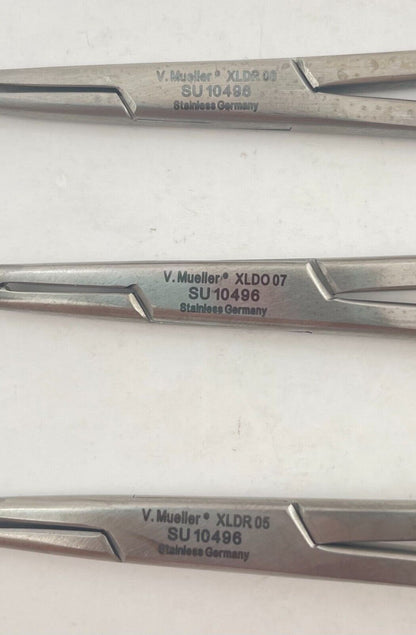 LOT OF 3 V. Mueller SU10496 Mixter Forceps, Right-Angled, Fine, Delicate, 5"