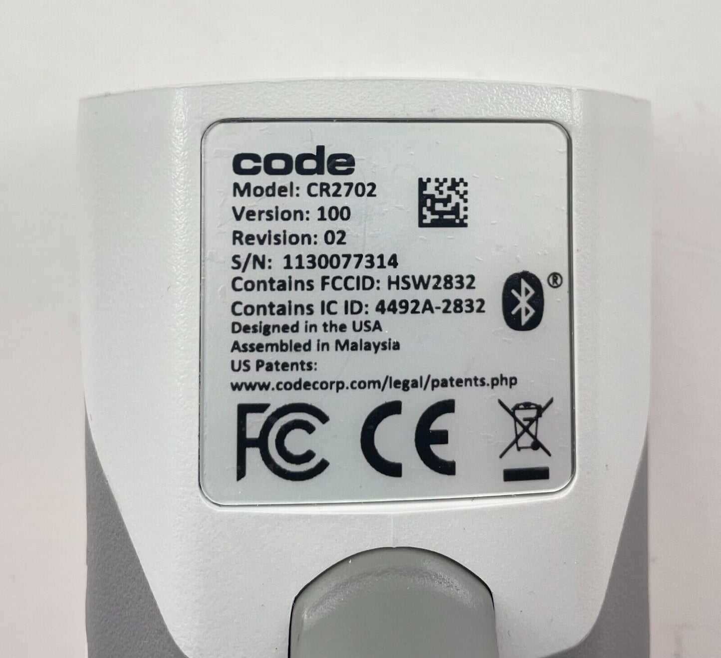 Code CR2702 & CRA-A271 BlueTooth Barcode Scanner + 30 DAY WARRANTY!