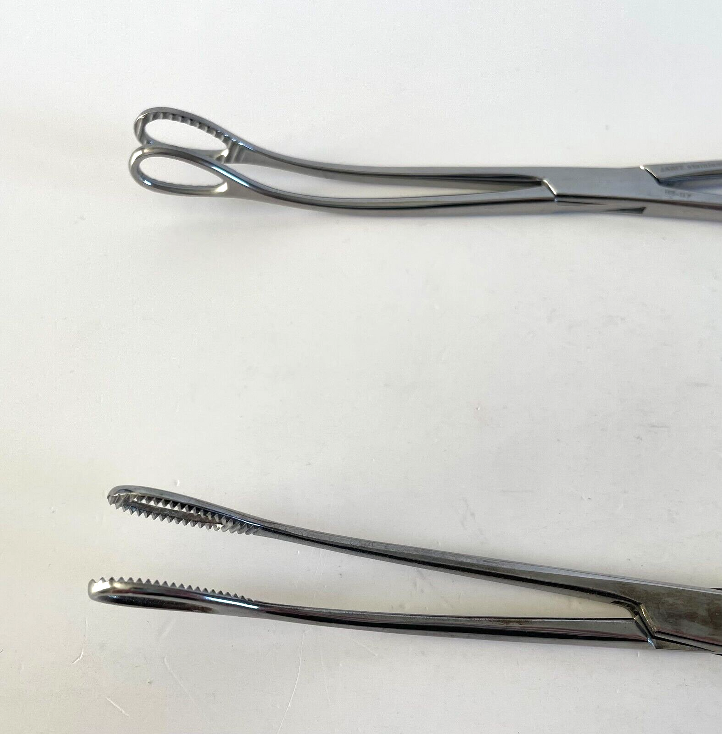 LOT OF 4 Foerster Sponge Holding Forceps: Jarit 115-117, Aesculap BF121 & BF123