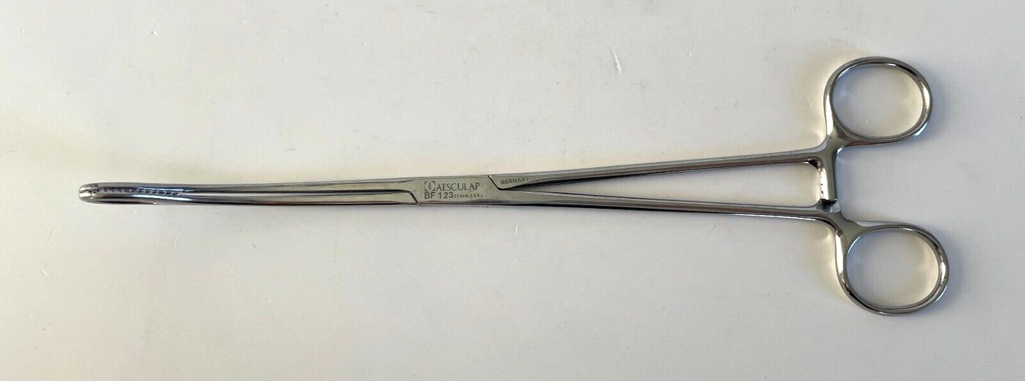 LOT OF 4 Foerster Sponge Holding Forceps: Jarit 115-117, Aesculap BF121 & BF123