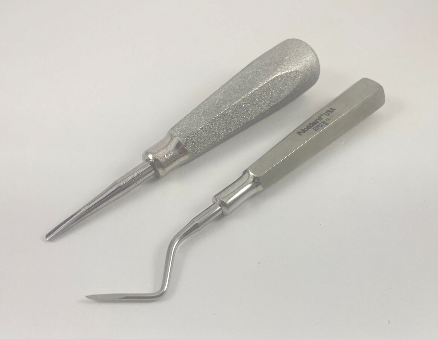 LOT OF 2 Dental Heidbrink Elevator: Hu-Friedy E40 & Nordent ER2