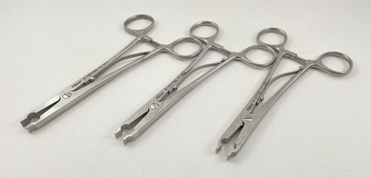 LOT OF 3 Pilling P-21755 Raney Clip Applying Forceps + 30 DAY WARRANTY!