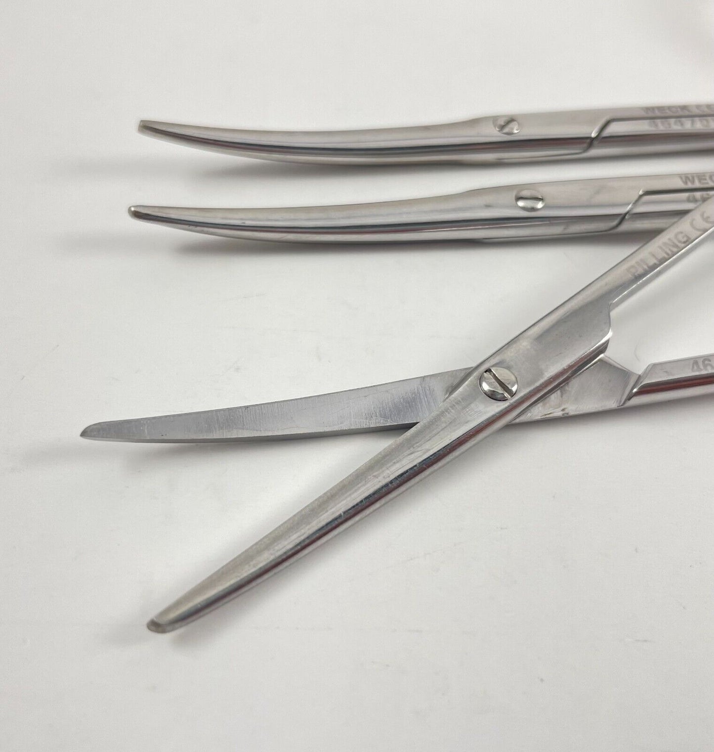 LOT OF 3 Pilling/Weck 464705 Metzenbaum Scissors, Curved, 5 3/4"