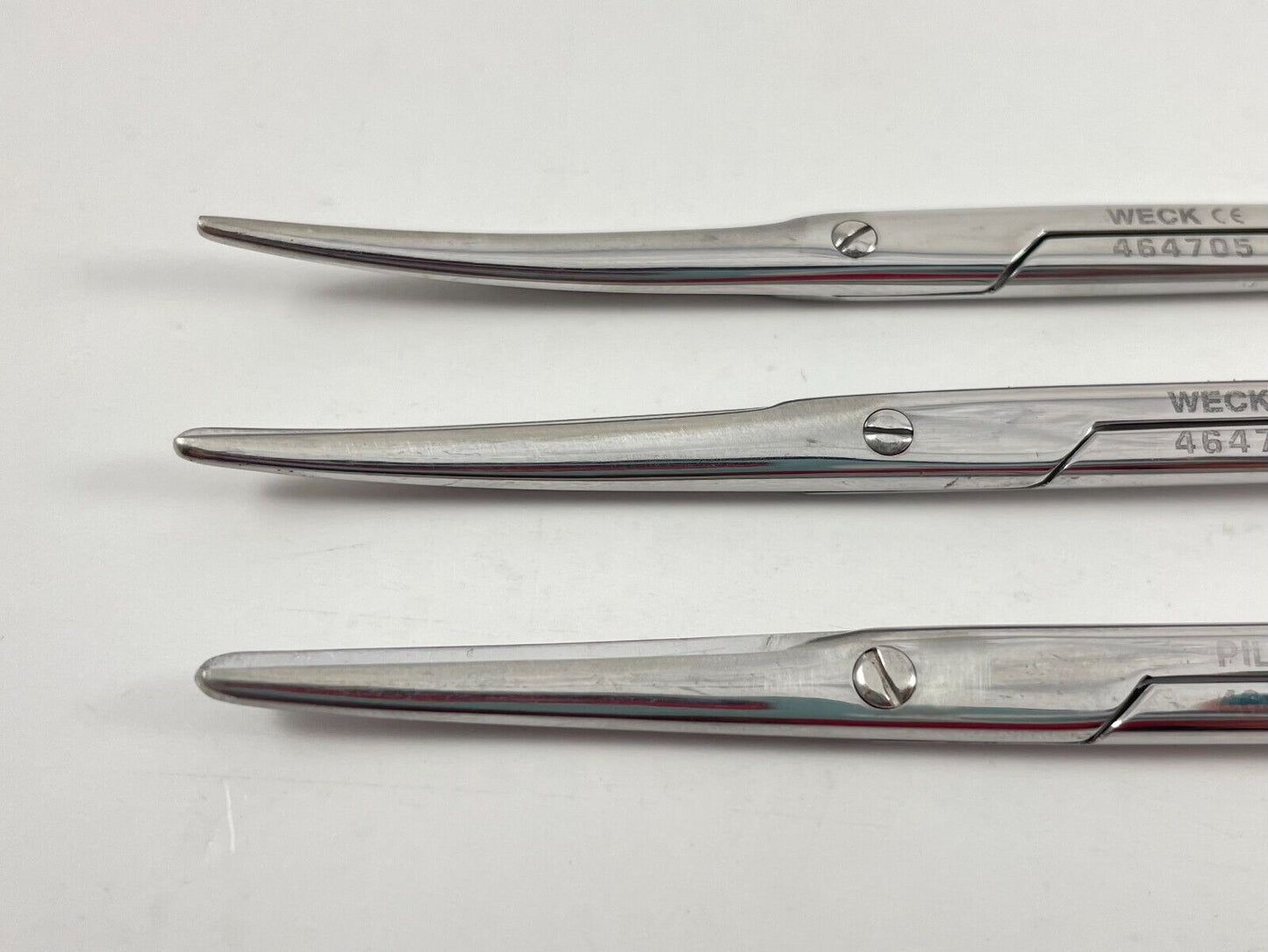 LOT OF 3 Pilling/Weck 464705 Metzenbaum Scissors, Curved, 5 3/4"