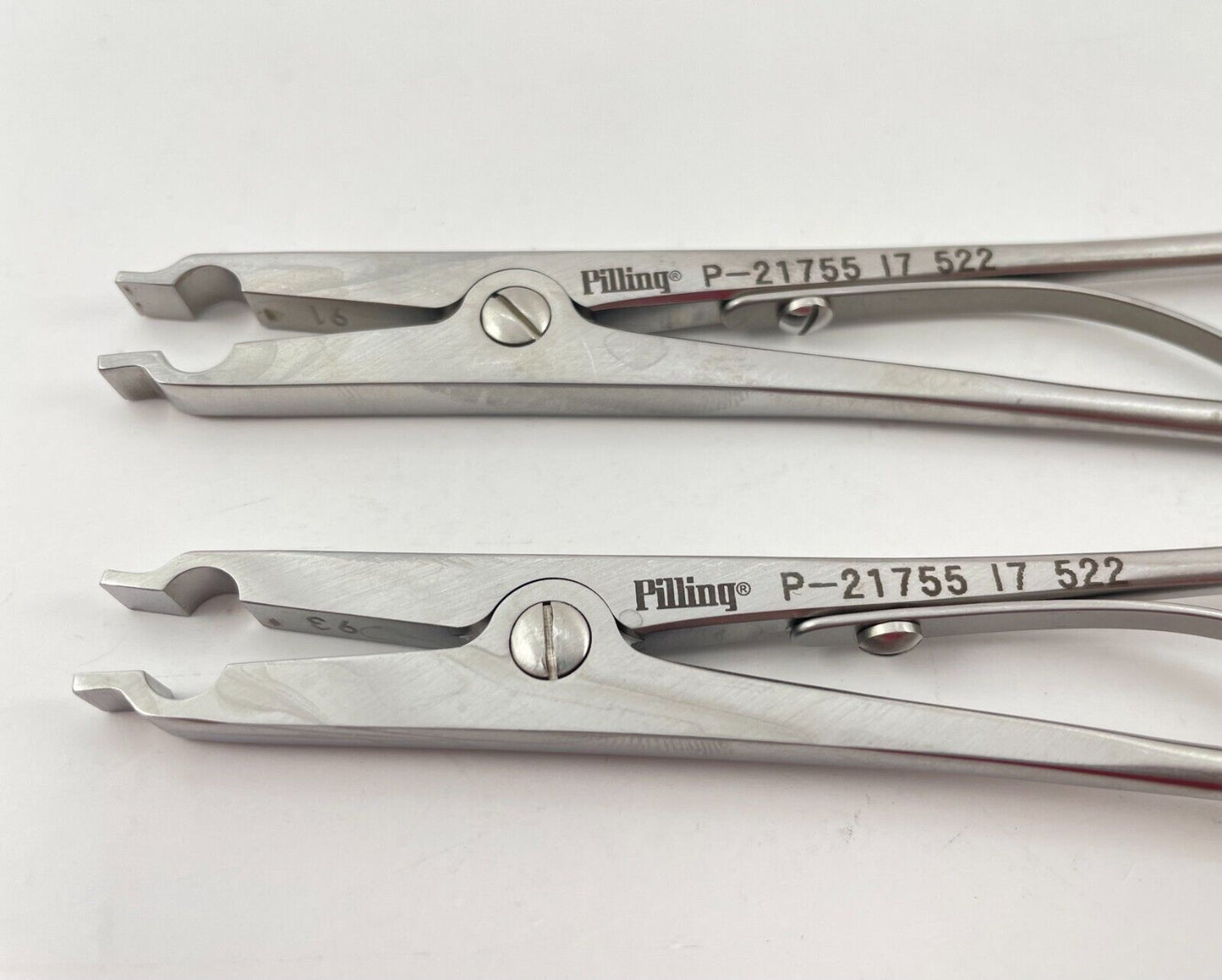 LOT OF 2 Pilling P-21755 Raney Clip Applying Forceps + 30 DAY WARRANTY!