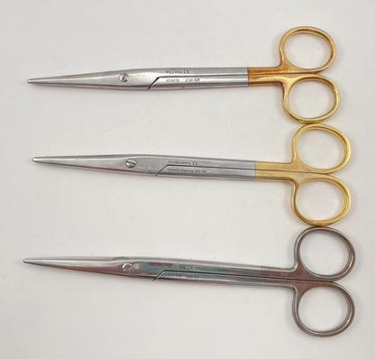 LOT OF 3 Pilling/Weck 464610 Mayo Dissecting Scissors, Straight, 6.5"