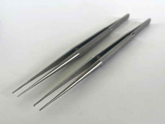 LOT OF 2 Ruggles RN8294 Micro Tying Forceps, Straight, 1x2 Teeth, 0.8mm