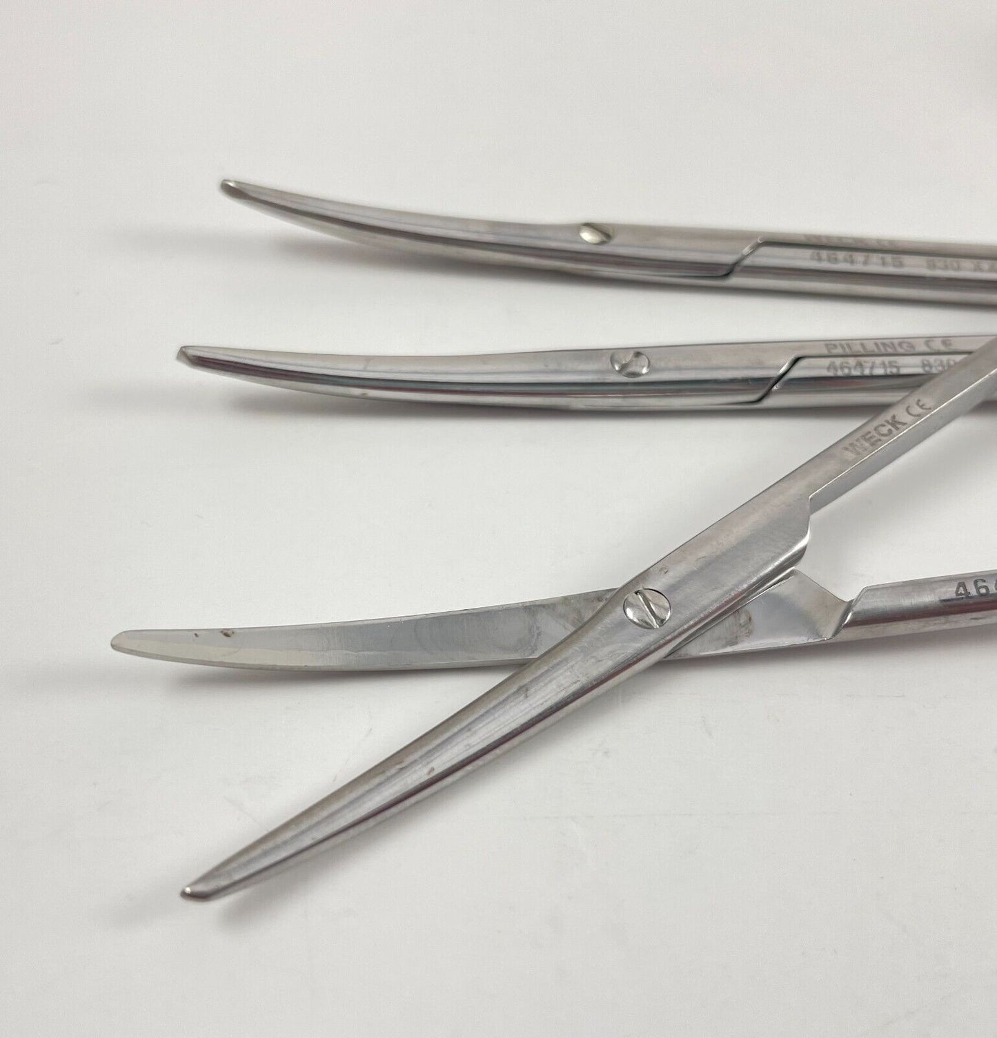 LOT OF 3 Pilling/Weck 464715 Metzenbaum Scissors, Curved, 7" + 30 DAY WARRANTY!