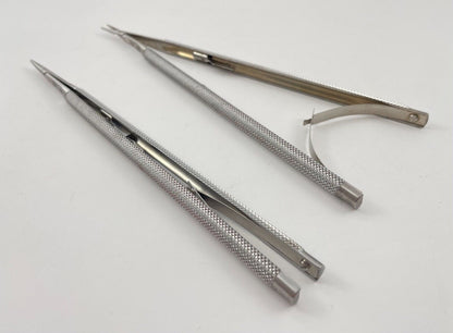 LOT OF 2 Aesculap FM561R Glasser Micro Needle Holder, Straight, Diamond Dust, 7"