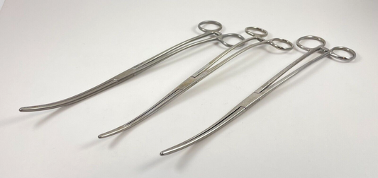 LOT OF 3 Bozeman Sponge Forceps: Miltex 7-622, Unmarked (2) + 30 DAY WARRANTY!